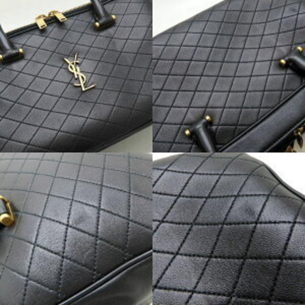SAINT LAURENT PARIS Rear Duffle Bag Handbag Lambskin Black - Picture 5 of 9